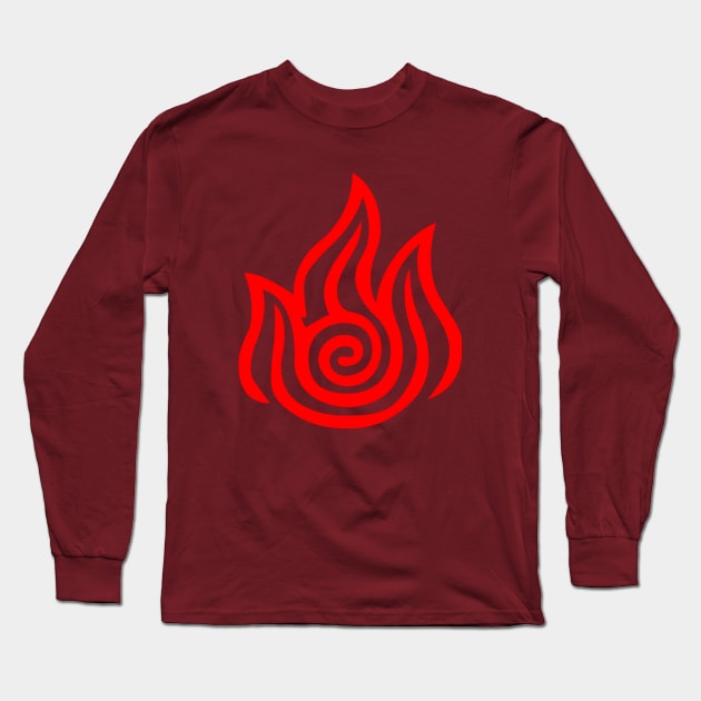 Fire Nation Emblem Long Sleeve T-Shirt by Mrmera